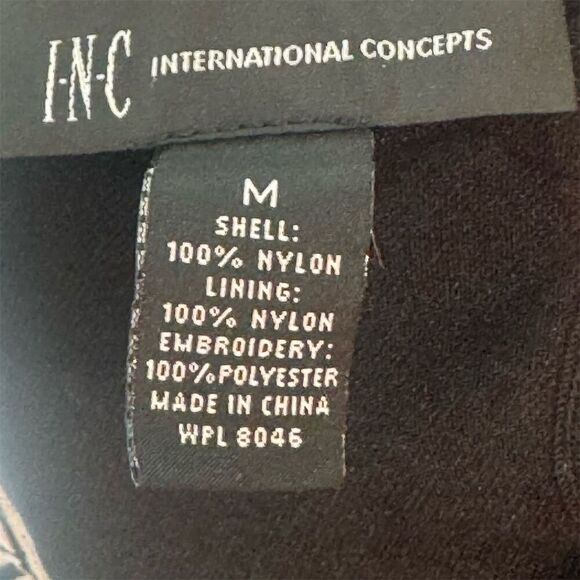 INC Black White Embroidered Sleeveless Blouse Top M Floral Baroque Lined Boho - Picture 8 of 8